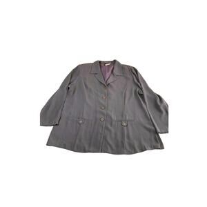 Purple Blazer Jacket Simply French Montreal Gray Lined Vintage Size 20 Button Up